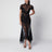 Abito midi nero in pizzo semitrasparente