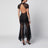 Abito midi nero in pizzo semitrasparente