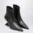 Bottines Cheope à talon compensé en cuir noir