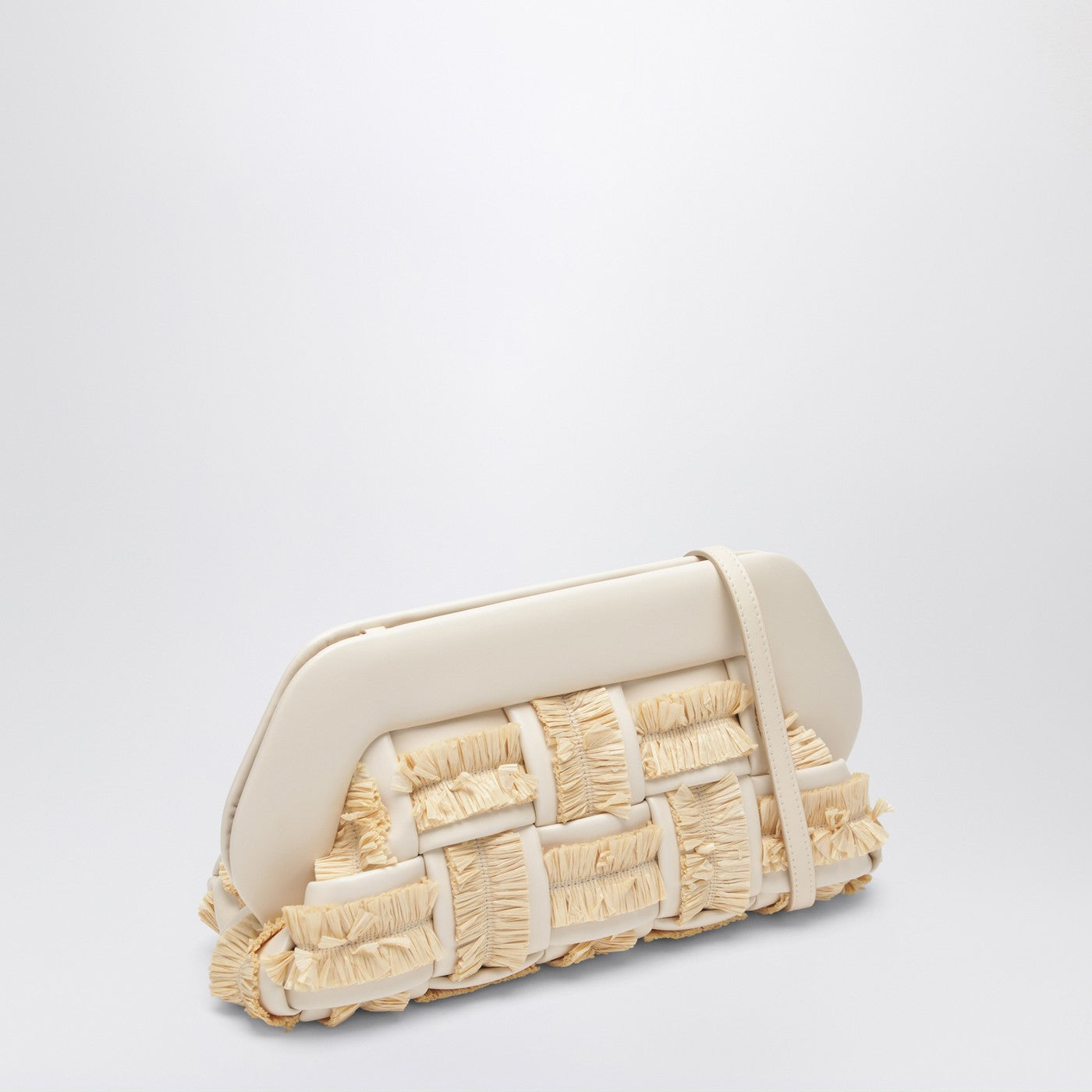 Clutch Tia in Butterfarbe mit Raffia-Einsätzen