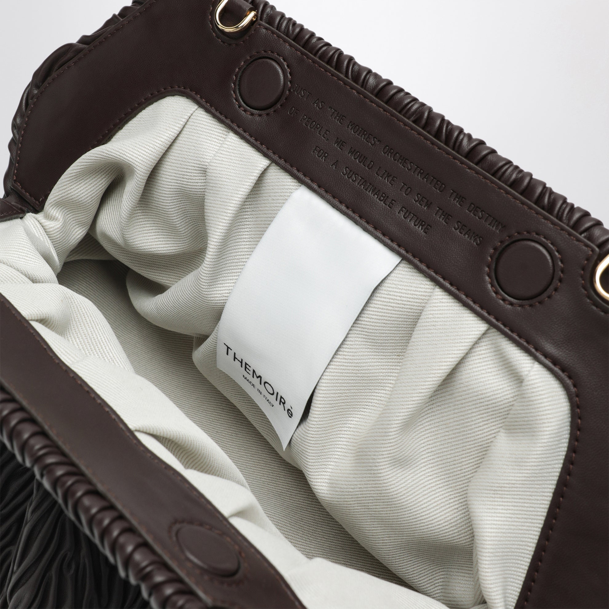 Pochette Bios en cuir vegan gaufré marron