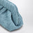 Blue ruched vegan leather Bios clutch