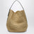 Borsa tote con dettagli a cintura in rafia naturale