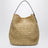 Borsa tote con dettagli a cintura in rafia naturale