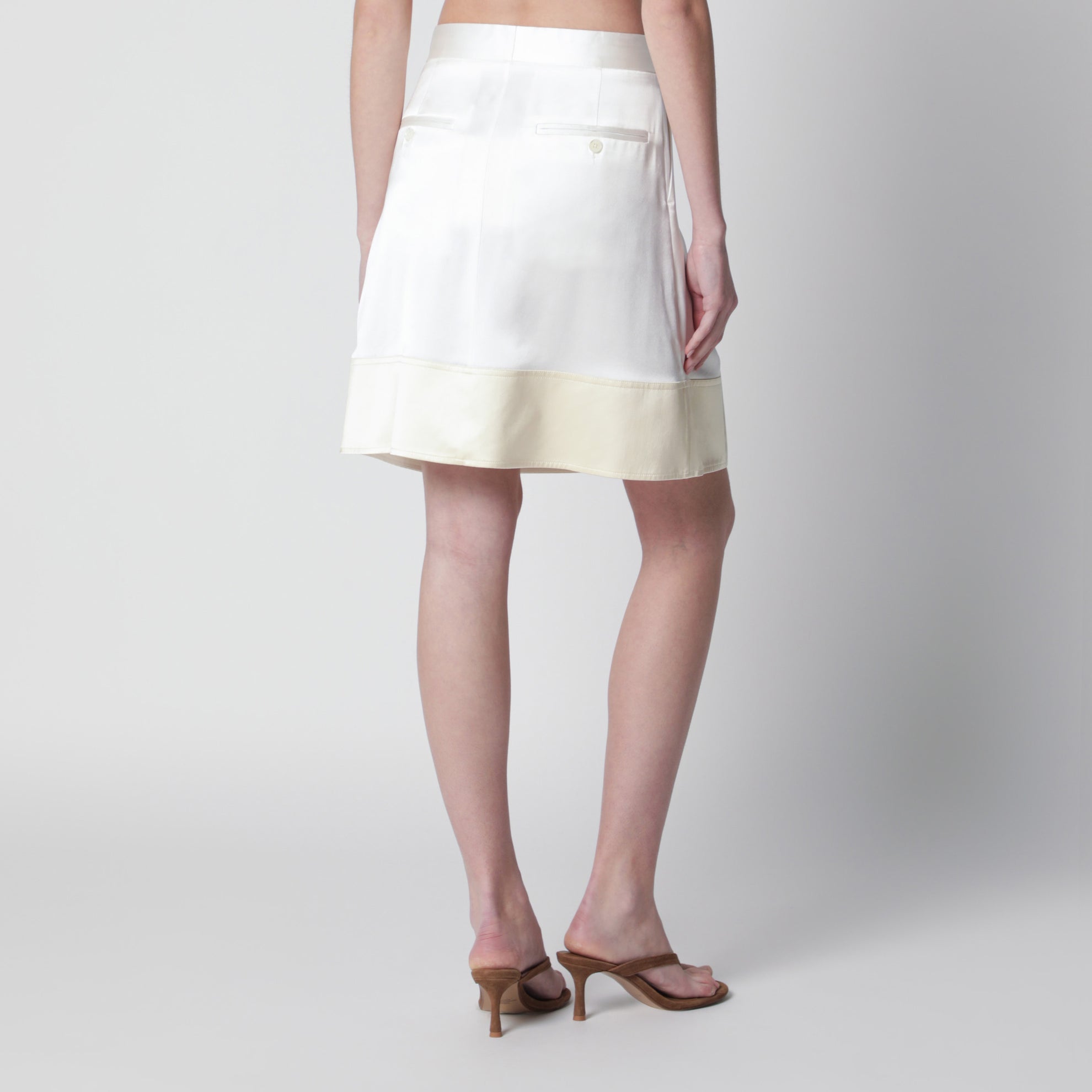 Mini panelled white skirt