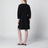 Robe en coton bio noire à manches ballon