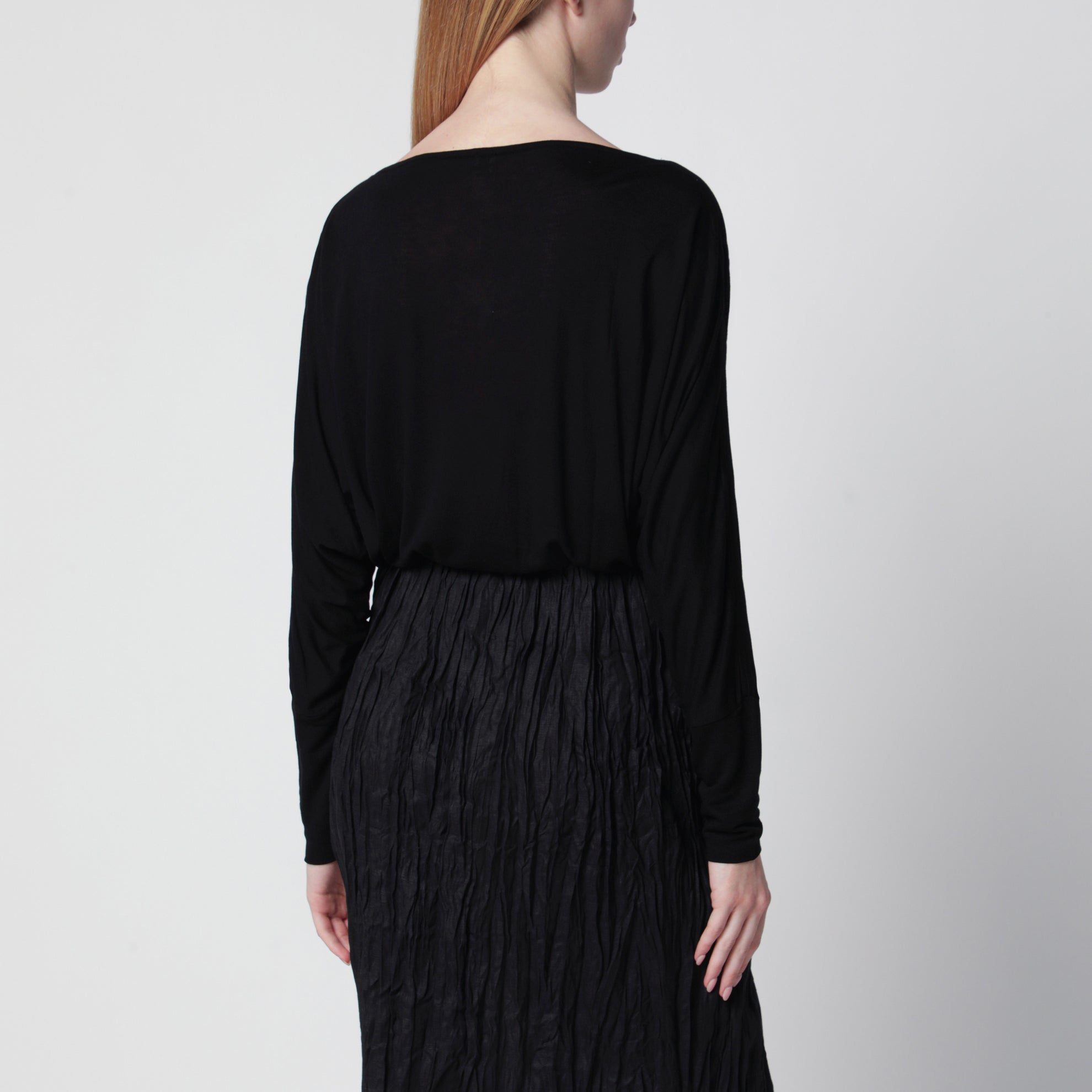 Maglia nera in jersey di viscosa