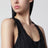 Black crinkled cotton tank top