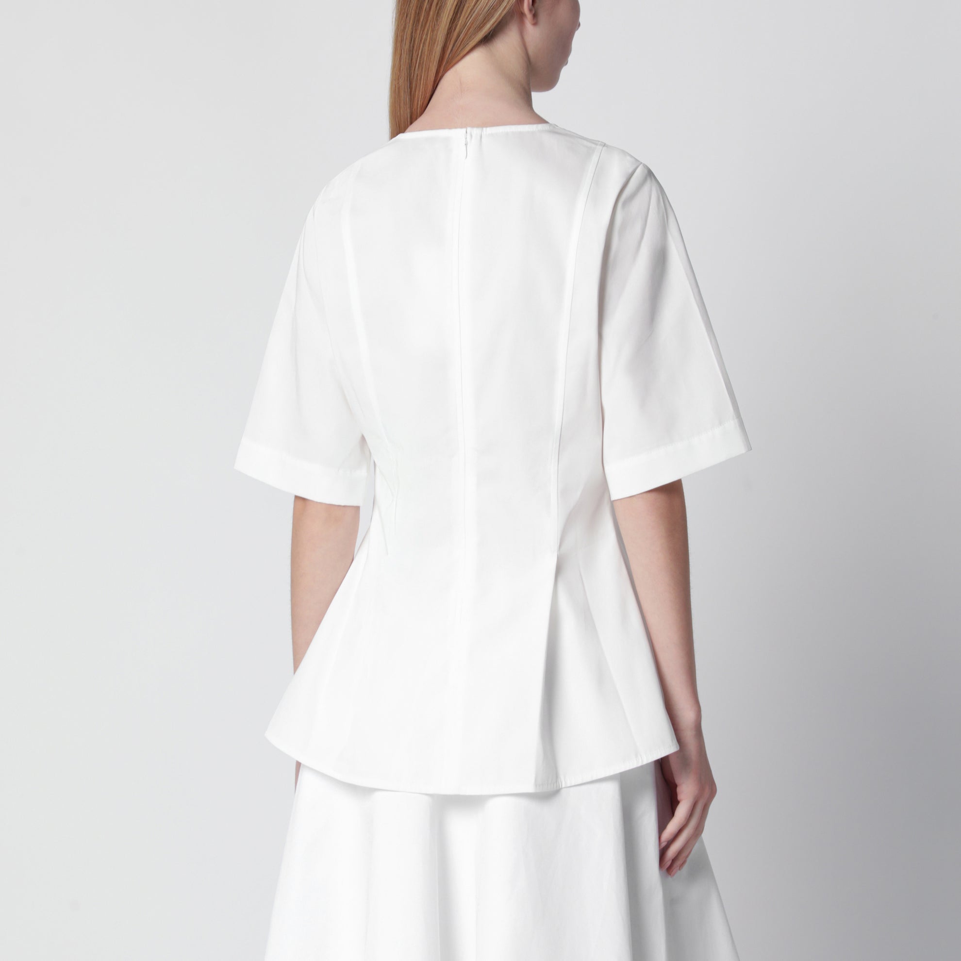 White blouse with waist seams