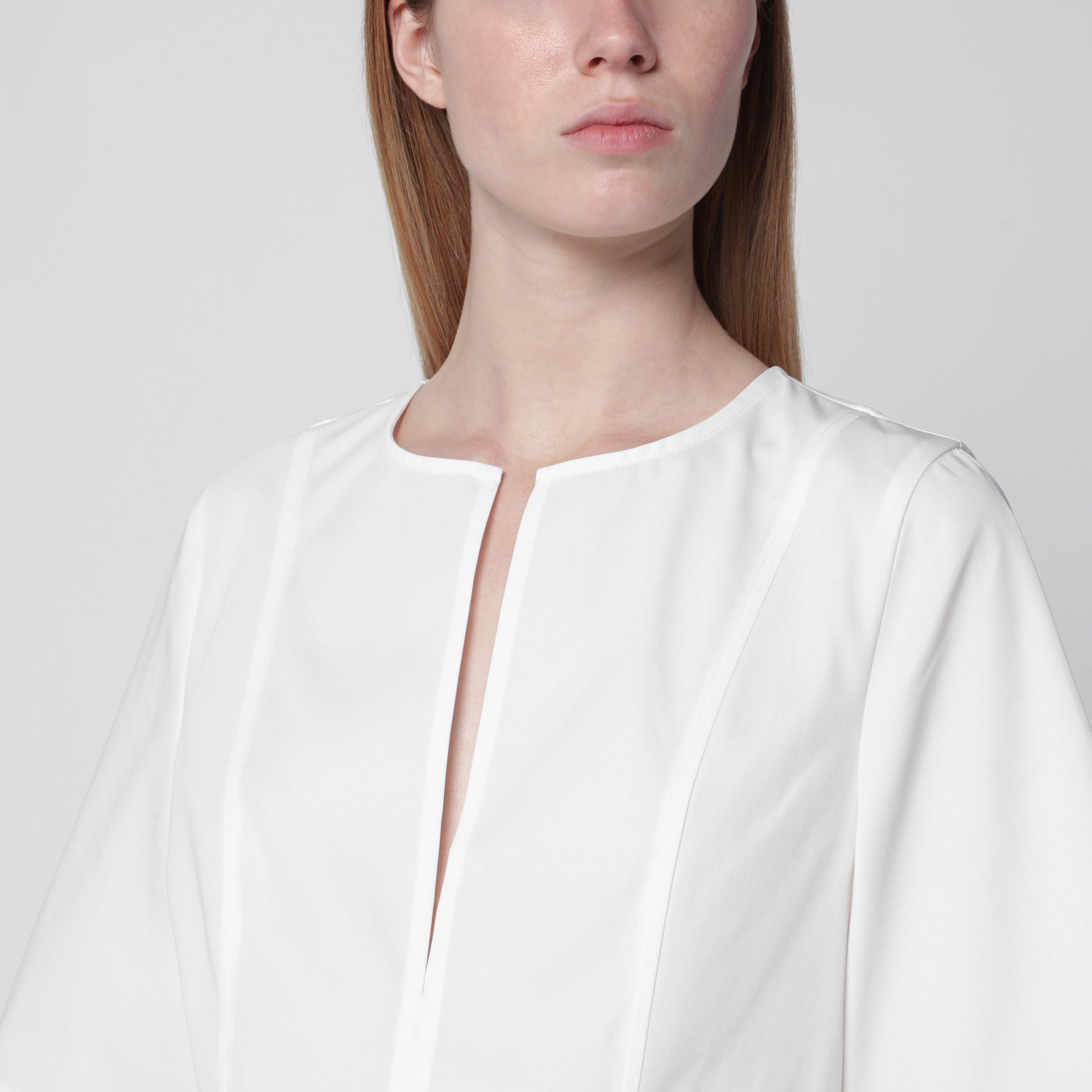 White blouse with waist seams