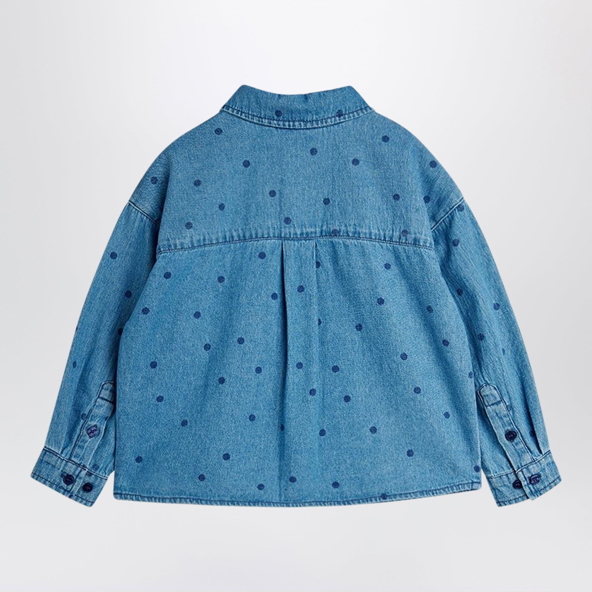 Blue denim polka dot shirt
