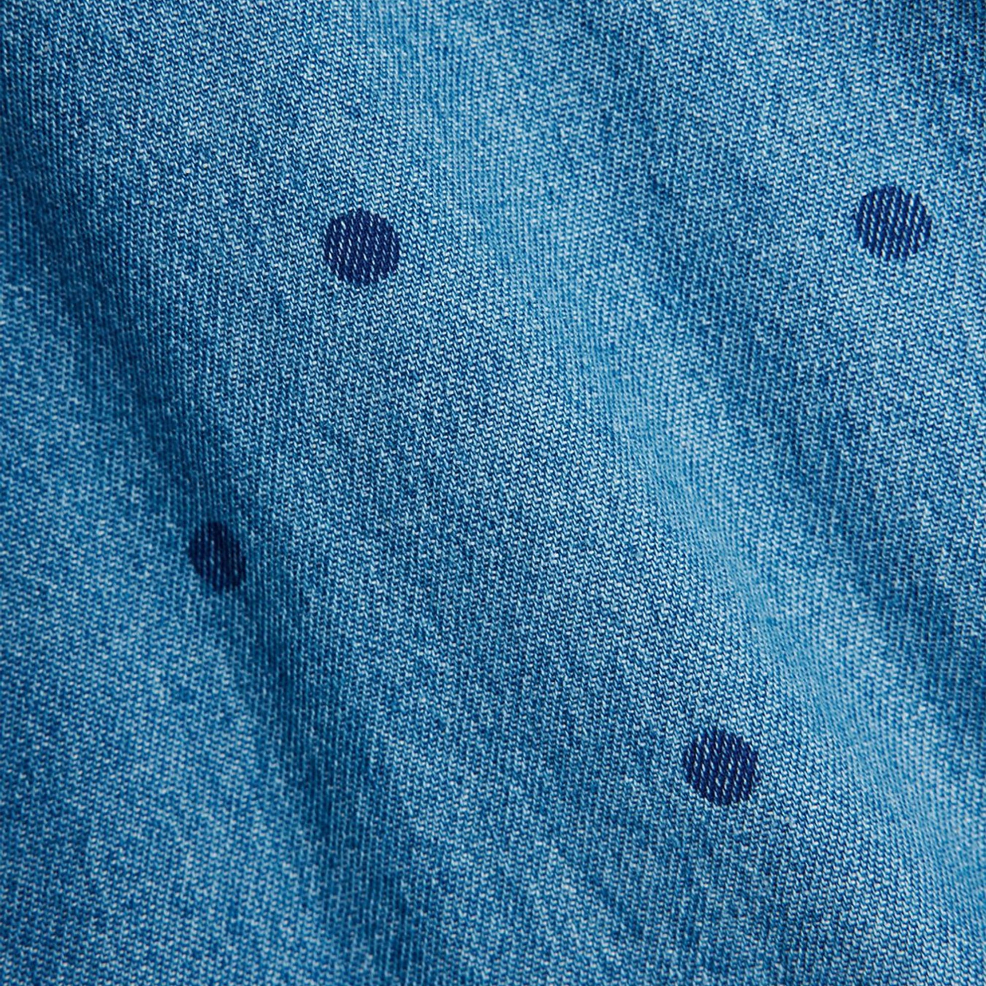 Blue denim polka dot shirt