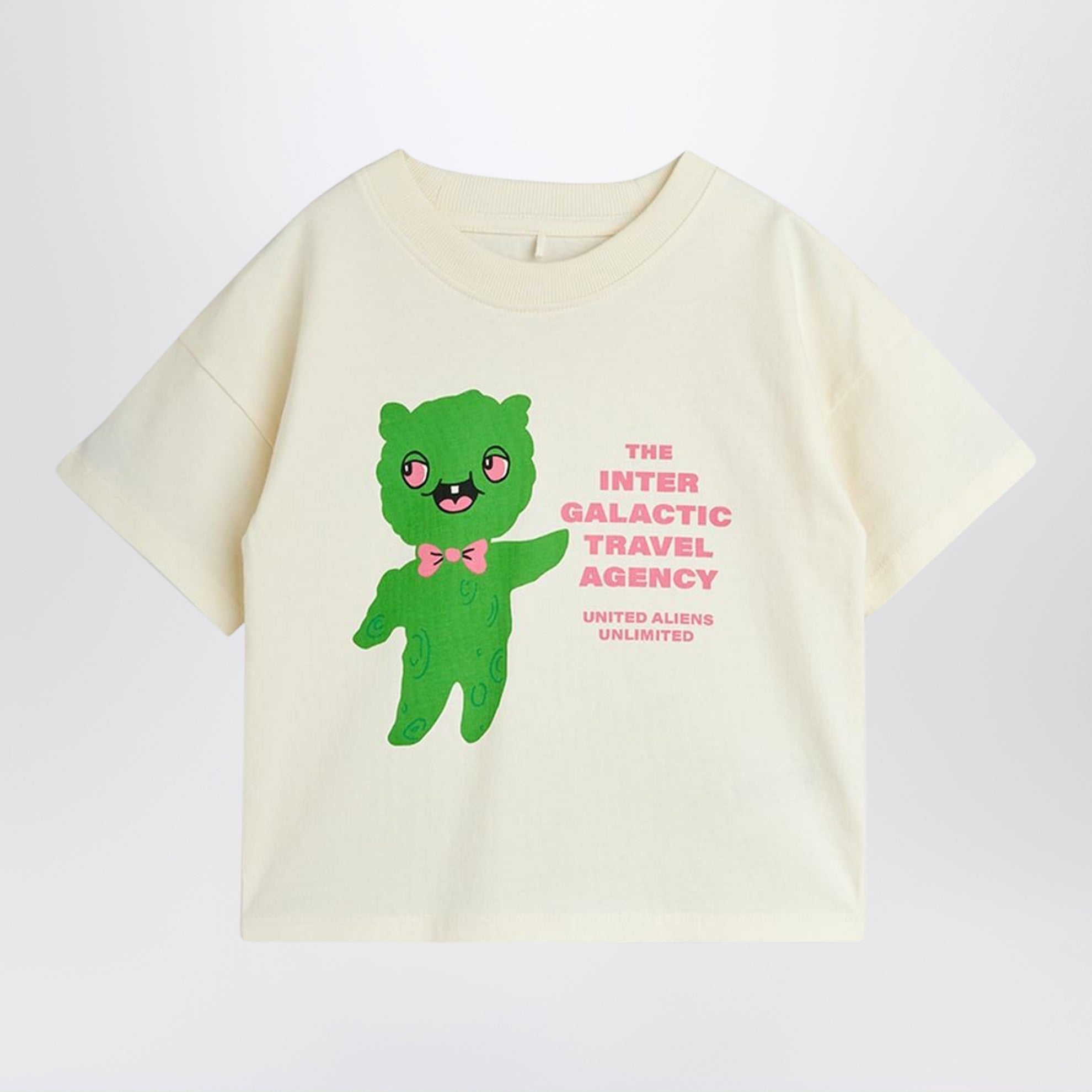 White T-shirt with Alien Travel Agency print