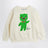 White sweatshirt with chenille Alien