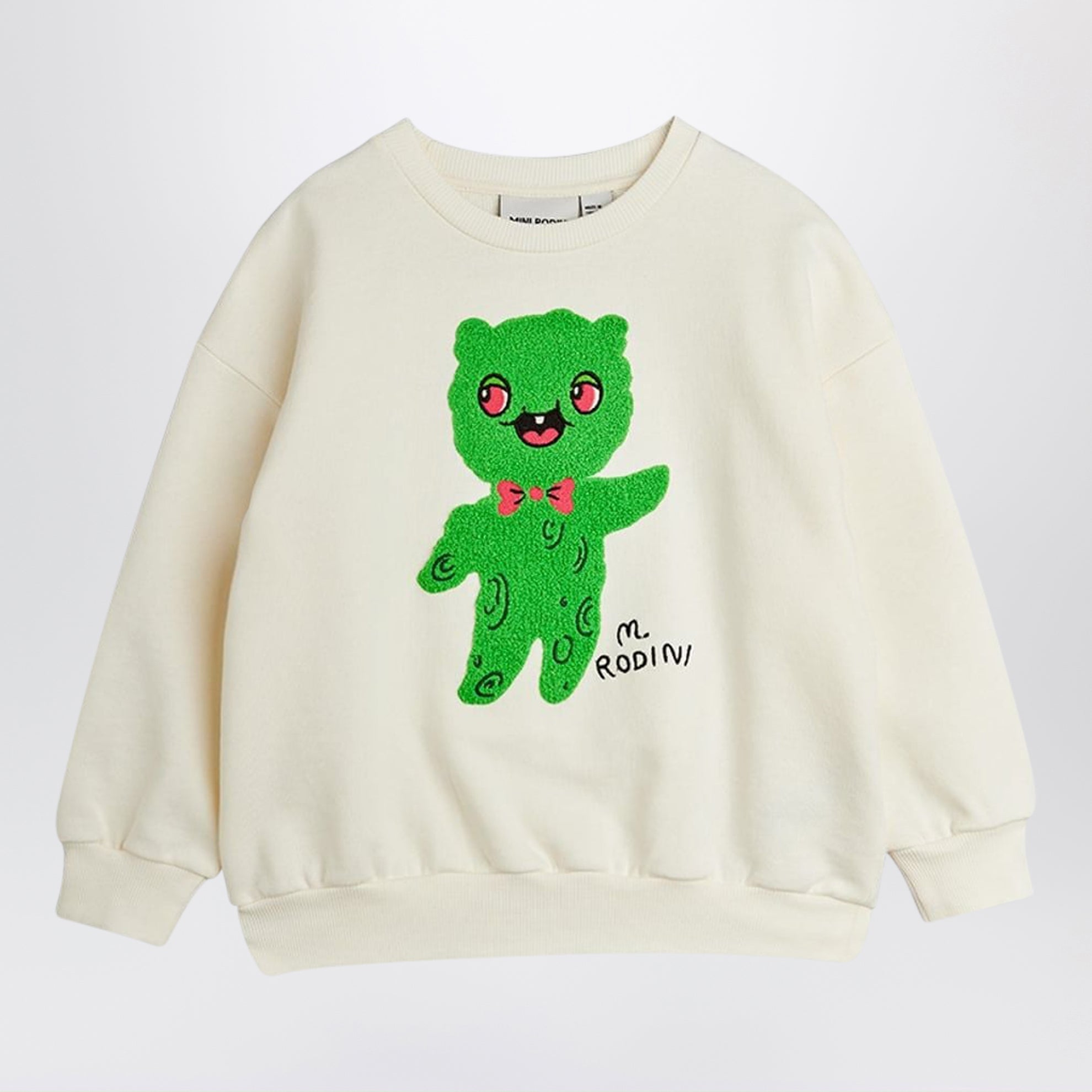 White sweatshirt with chenille Alien
