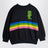 Sweatshirt noir avec imprimé Alien à rayures