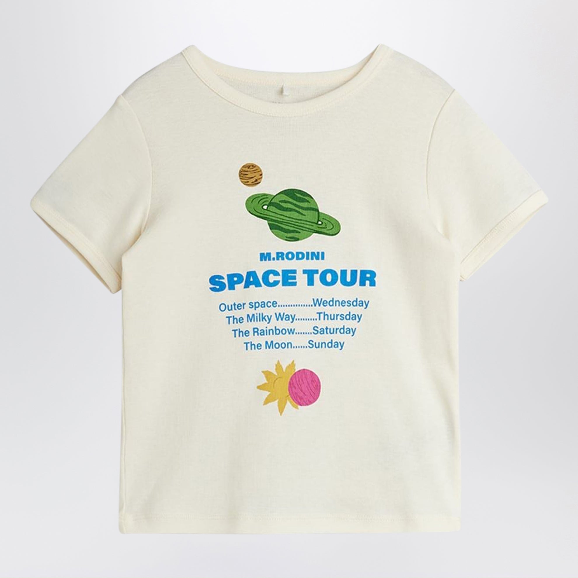 T-shirt bianca con stampa Space Tour