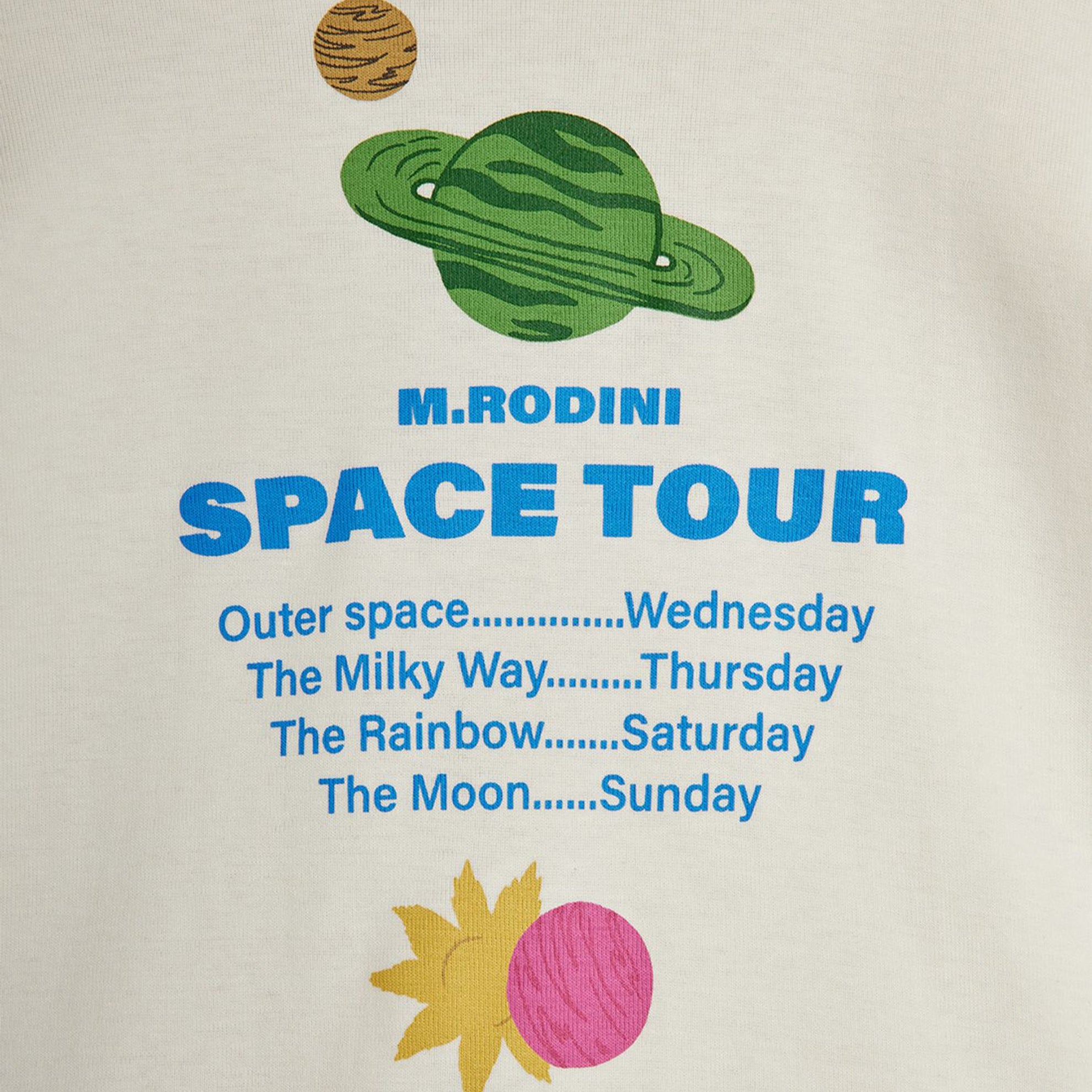 T-shirt bianca con stampa Space Tour