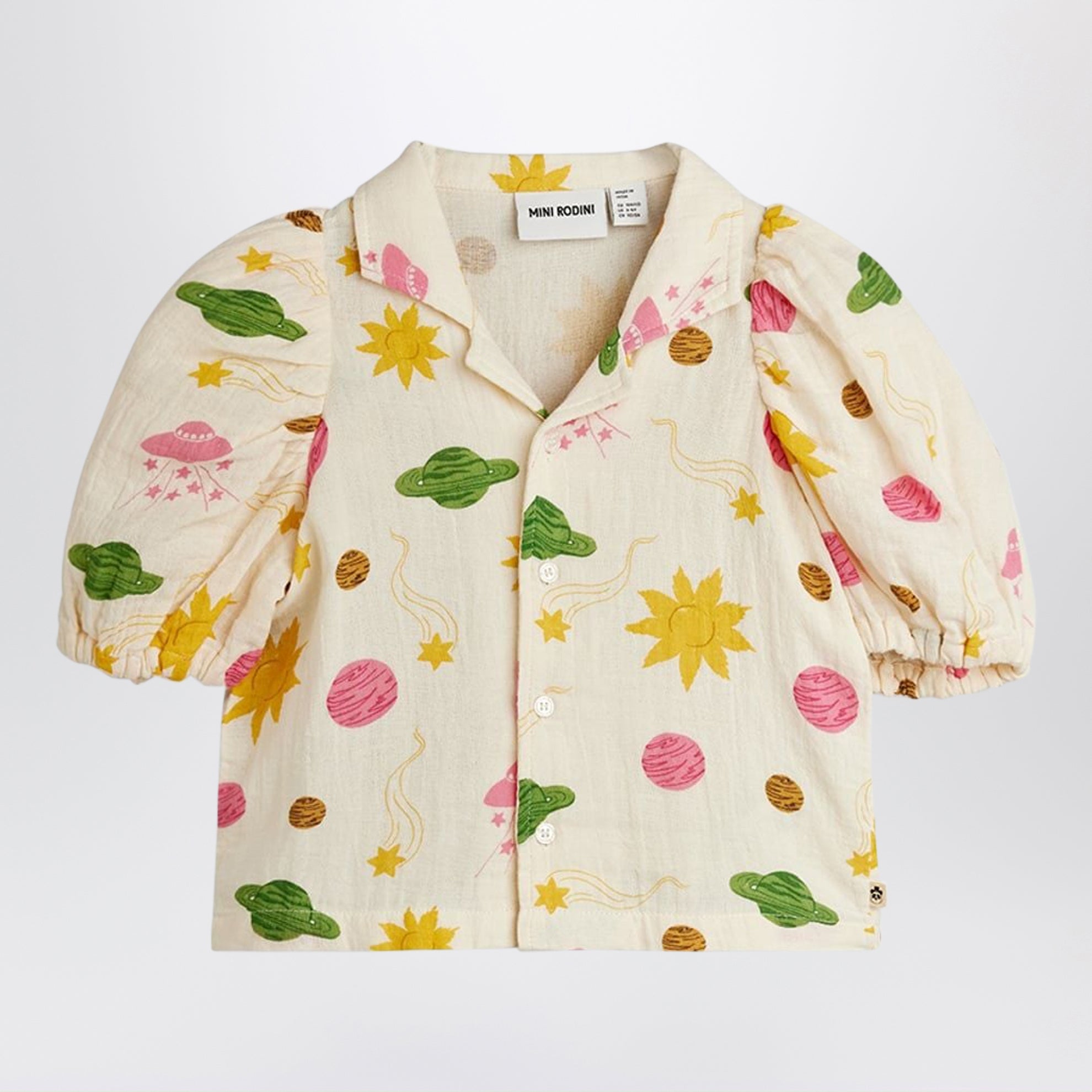 Muslin blouse with space print