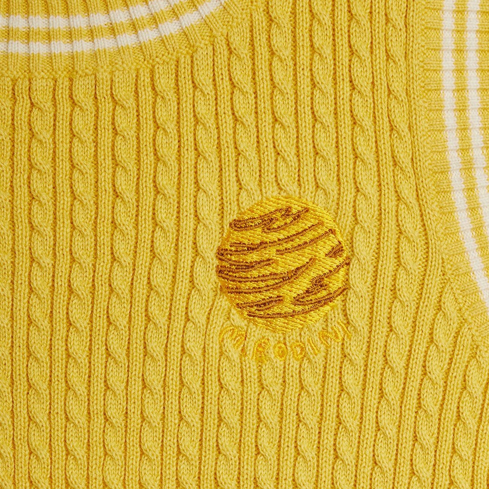 Yellow cable knit tank top