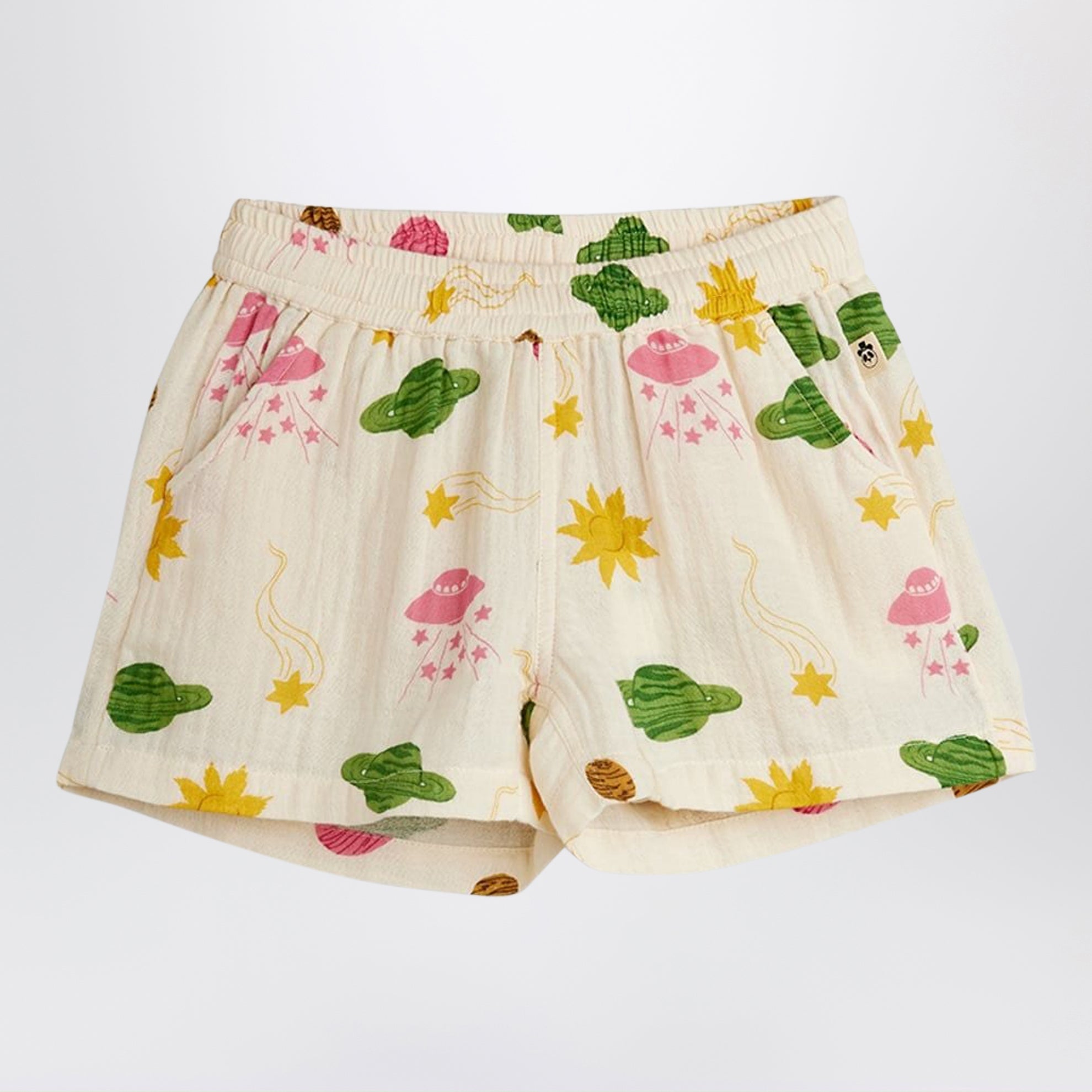 Short en mousseline avec imprimé spatial