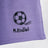 Purple shorts with soccer ball embroidery