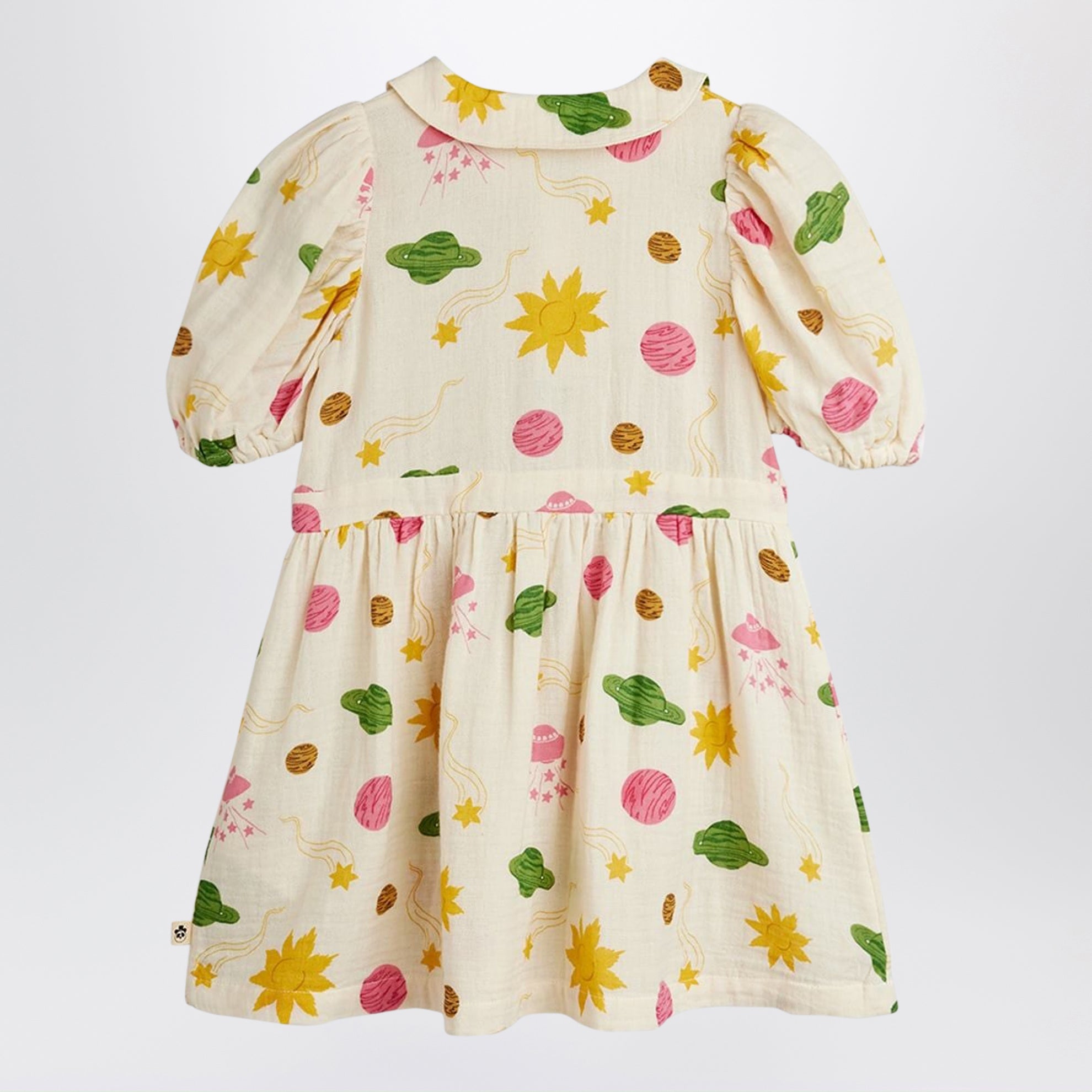 Muslin dress with space print