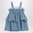 Robe bleue en denim à pois