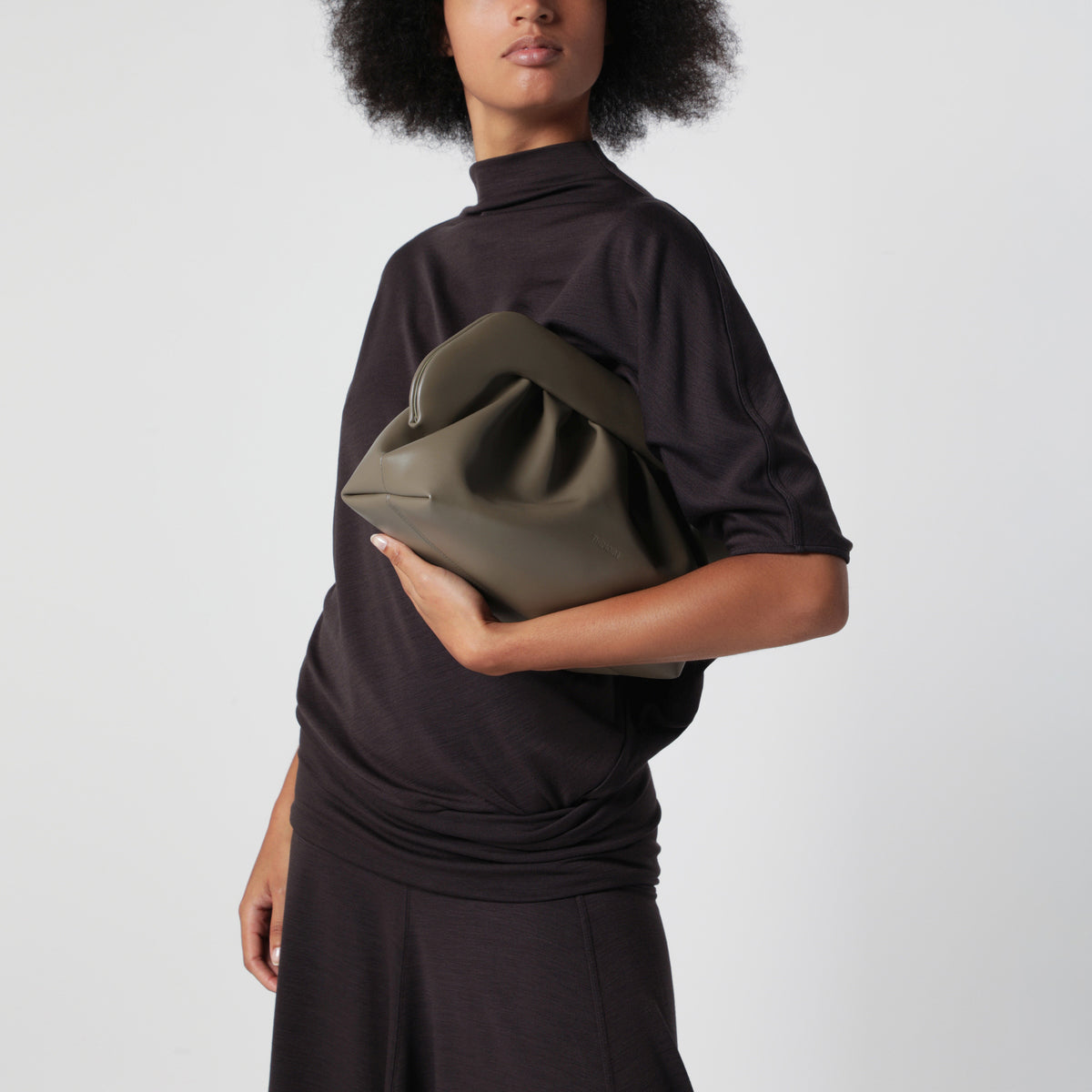 Brown Bios pouch in faux leather