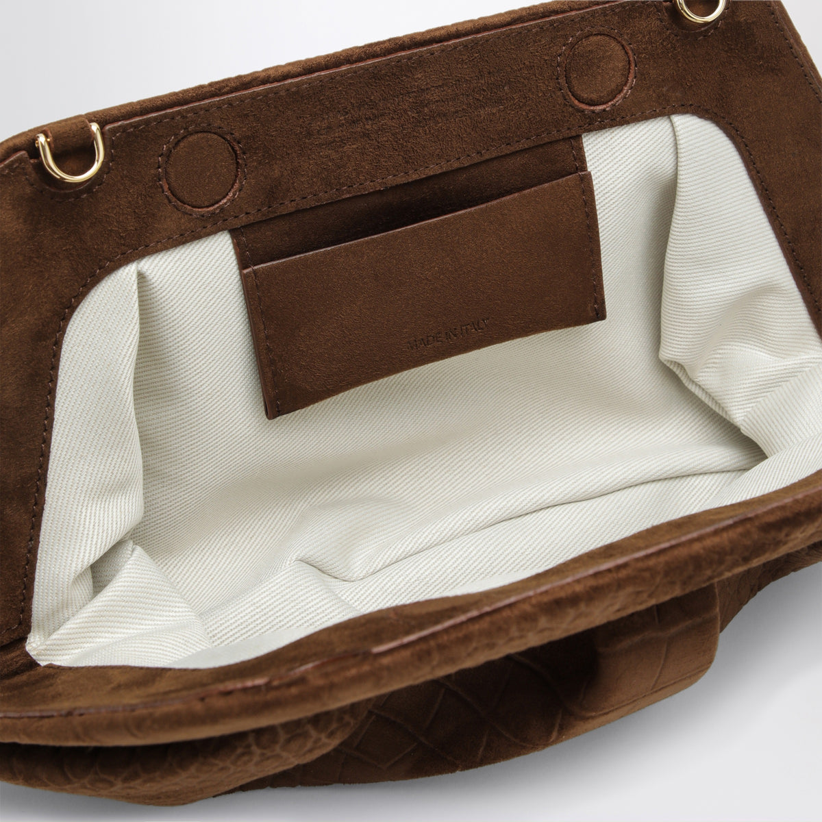Braune Bios Baguette Tasche in Krokodiloptik