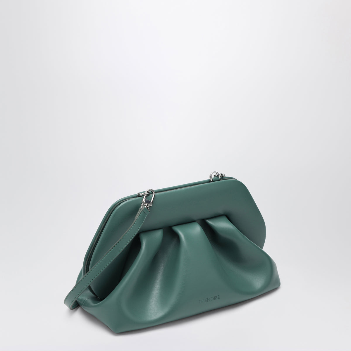 Pochette en cuir de veau vert Bios