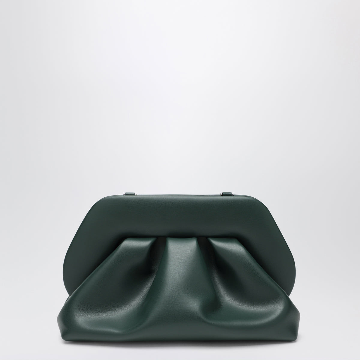 Pochette Bios en cuir de veau vert olive foncé
