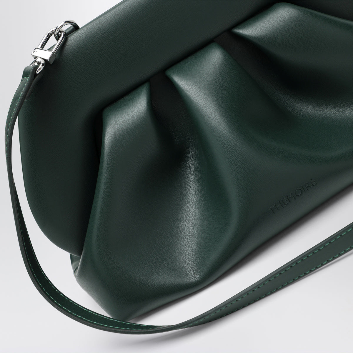 Pochette Bios en cuir de veau vert olive foncé