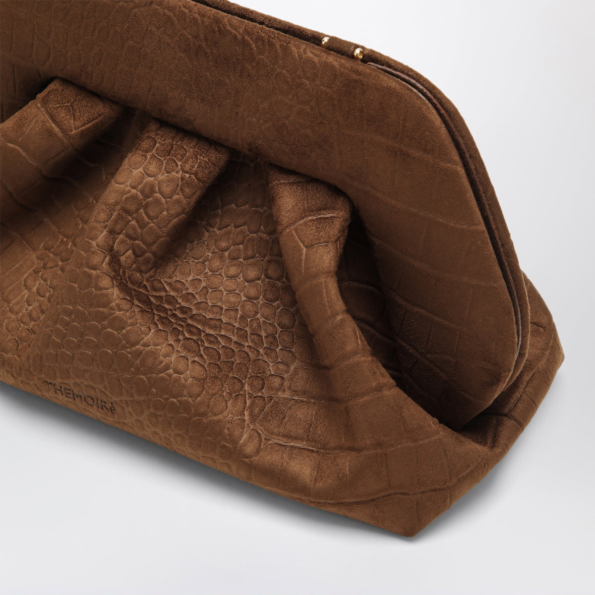 Braune Bios Pouch in Krokodiloptik