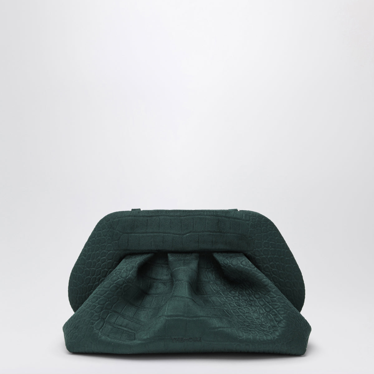 Pochette Bios verde pino in ecopelle effetto coccodrillo