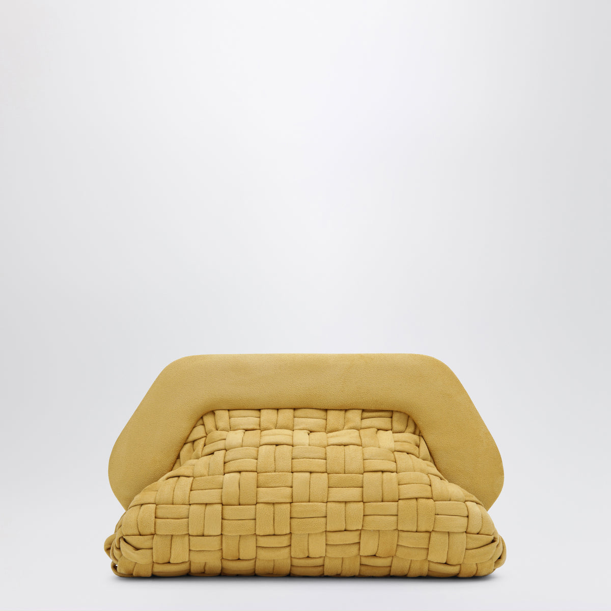 Pochette Bios gialla in ecopelle effetto suede intrecciata