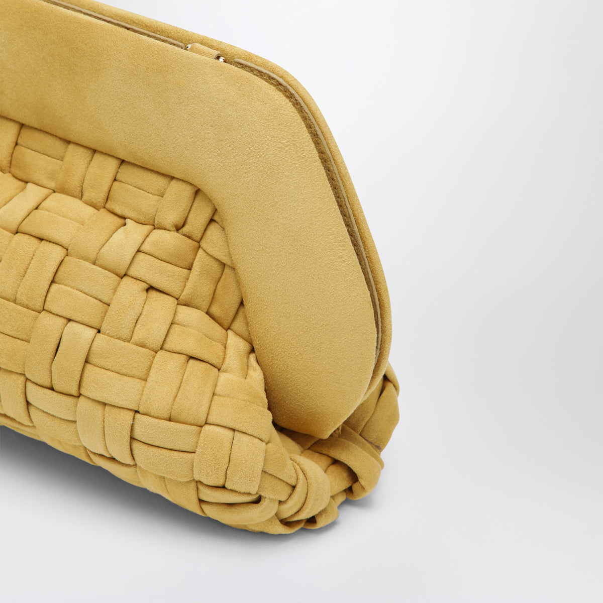Pochette Bios gialla in ecopelle effetto suede intrecciata