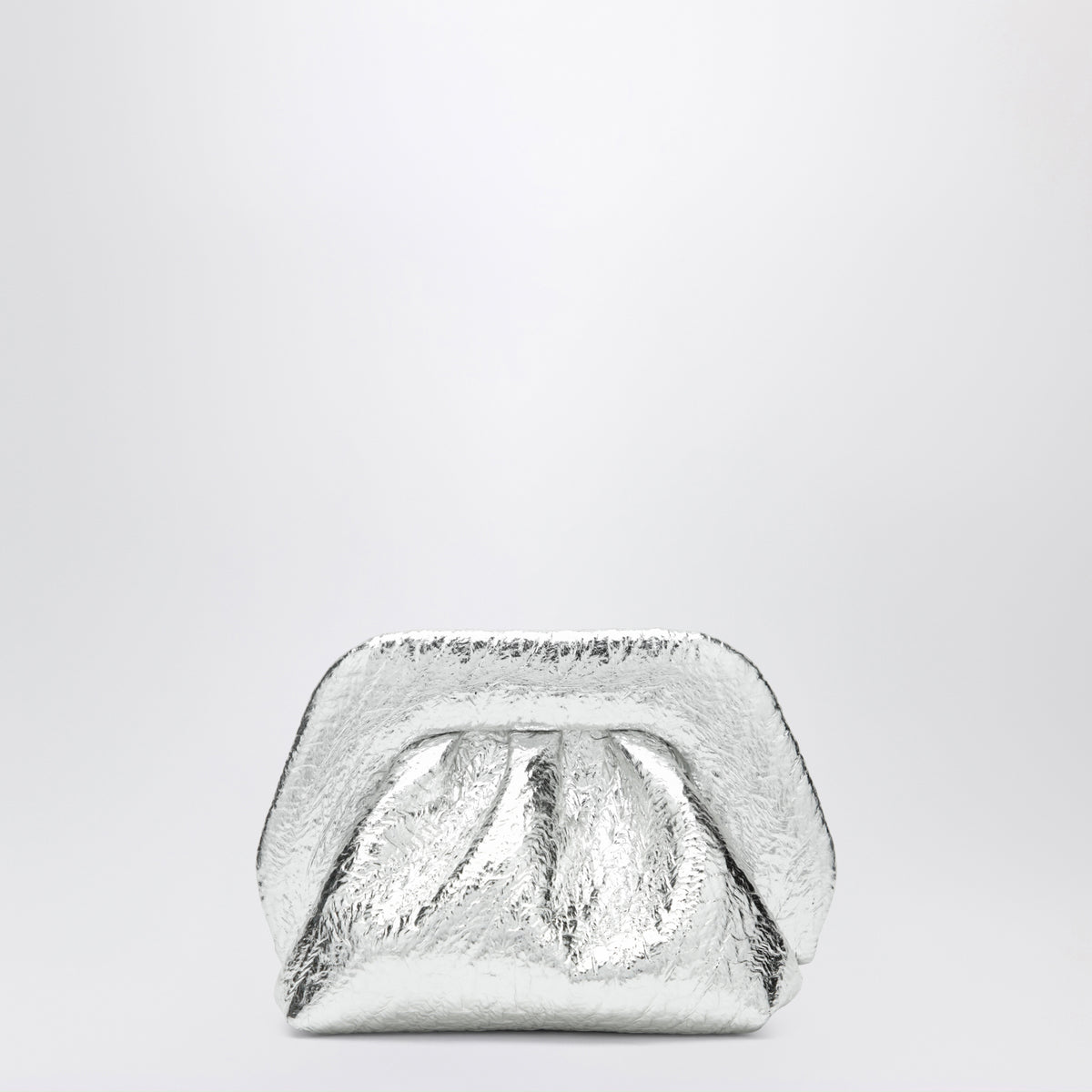 Kleine silberfarbene Bios Pouch aus Metallic-Kunstleder