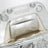 Kleine silberfarbene Bios Pouch aus Metallic-Kunstleder