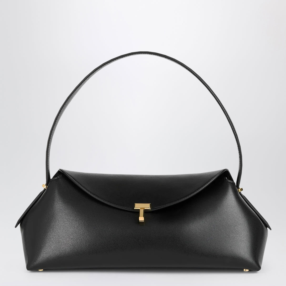 Borsa a tracolla T-Lock nera in pelle