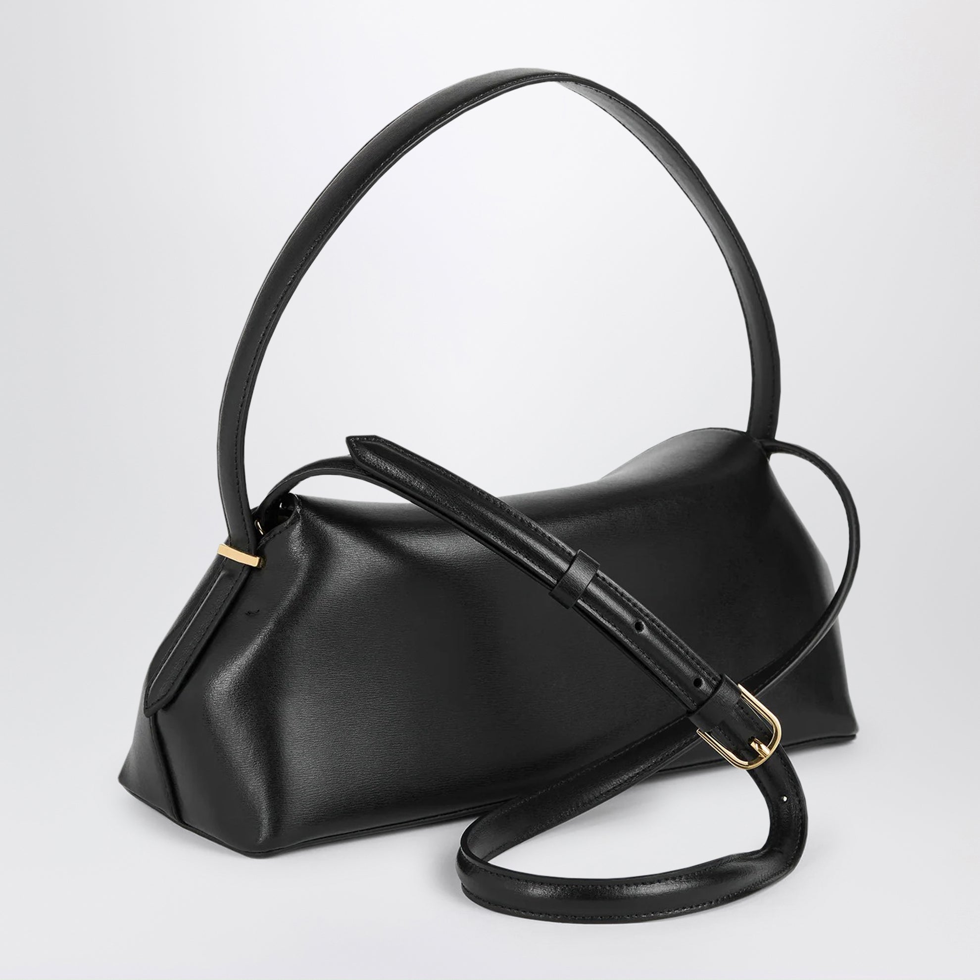 Borsa a tracolla T-Lock nera in pelle