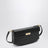 Clip croc-embossed leather shoulder bag in black