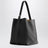 Sac tote moyen noir en cuir grainé