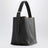 Petit sac tote Belted noir en cuir grainé