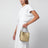 Kleine beige Belted Tote Bag aus Leder