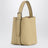 Kleine beige Belted Tote Bag aus Leder