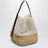 Tote bag with belt detail in écru raffia