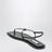 Black nappa T-strap sandals