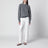 Pantalon en coton bio à pli simple blanc