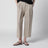 Beige high-waisted linen shorts
